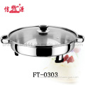 Stainless Steel Buffet Pan with Glass Lid/ Oval Tray (FT-0303)